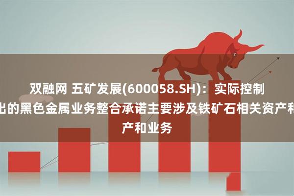 双融网 五矿发展(600058.SH)：实际控制人作出的黑色金属业务整合承诺主要涉及铁矿石相关资产和业务