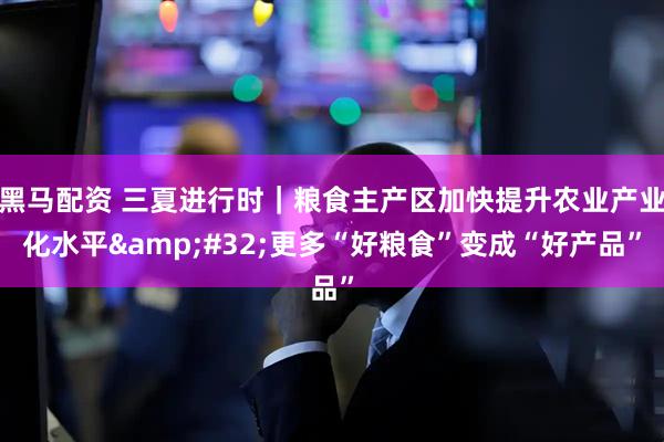 黑马配资 三夏进行时｜粮食主产区加快提升农业产业化水平 更多“好粮食”变成“好产品”