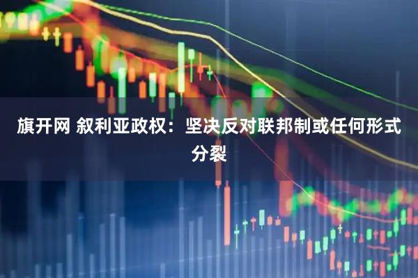 旗开网 叙利亚政权：坚决反对联邦制或任何形式分裂